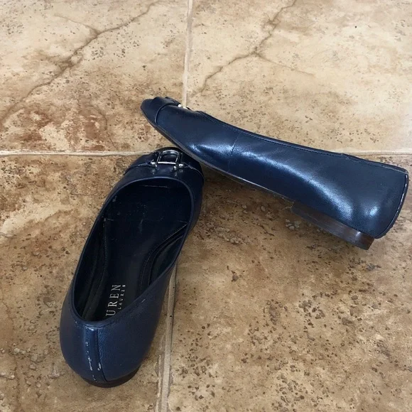 Ralph Lauren Navy Blue Flats 8 - Picture 4 of 9